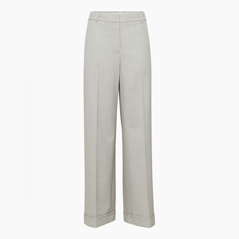 Babaton Light Gray Wide Leg Trousers